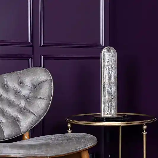 Zambiya Beyaz Buzlu Cam Eskitme Masa Lambası