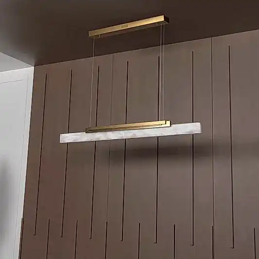 Gabon Mermer Eskitme Yemek Masası Avize