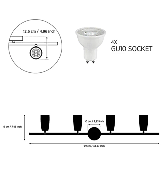 Angel Dörtlü Ahşap Beyaz Aplik