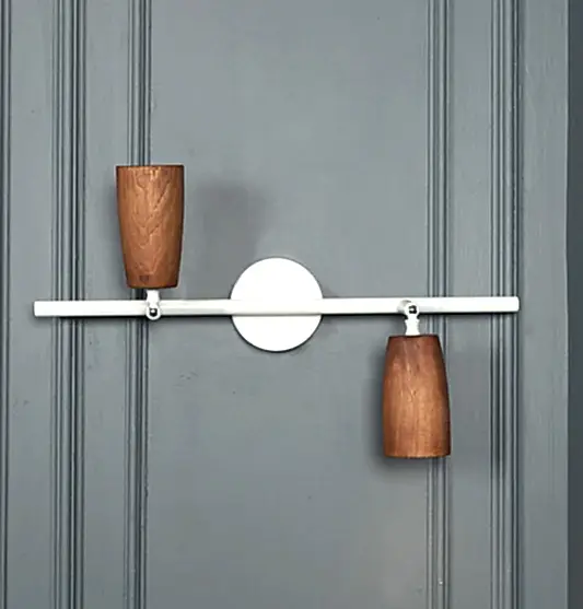 Angel İkili Ahşap Beyaz Aplik