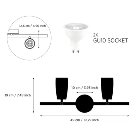 Angel İkili Ahşap Beyaz Aplik