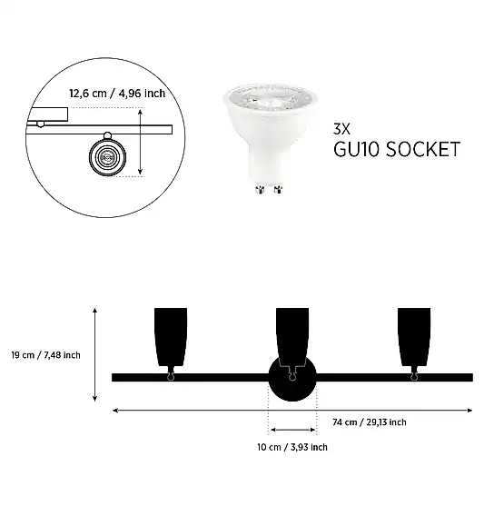 Angel Üçlü Ahşap Beyaz Aplik