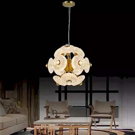 Aspar 12'li Eskitme Cam Salon Avize