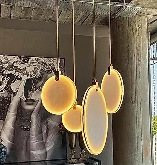 Aspendos Tekli Eskitme Mermer LED Sarkıt Avize 25 cm