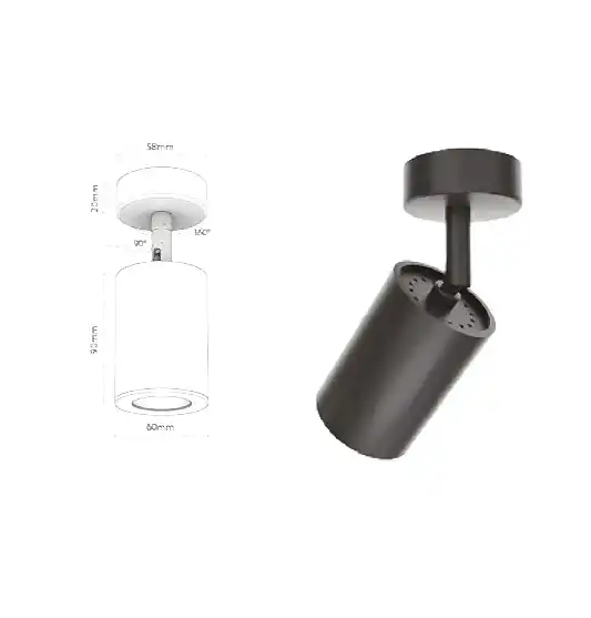 Bella Siyah Düz Spot 6x9 cm