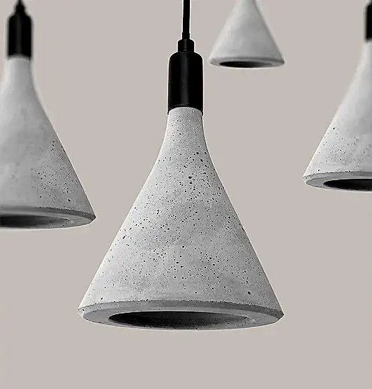 Cone Beton Gri Sarkıt Avize