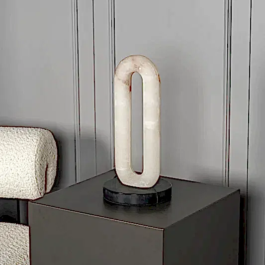 Teta Mermer Platin Masa Lambası