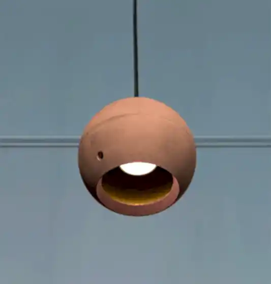 Toppu Beton Kırmızı Açılı Sarkıt Avize