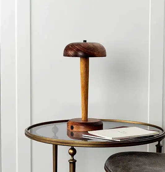 Portobello Wenge Şarjlı Dokunmatik Ahşap Masa Lambası