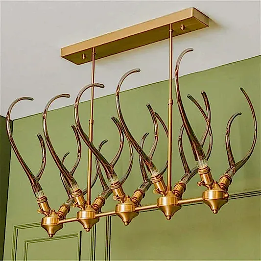 Galata 10'lu Eskitme Cam Yemek Masa Üstü Avize