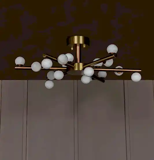 Gine Mermer Toplu Eskitme Salon Avize 65 cm