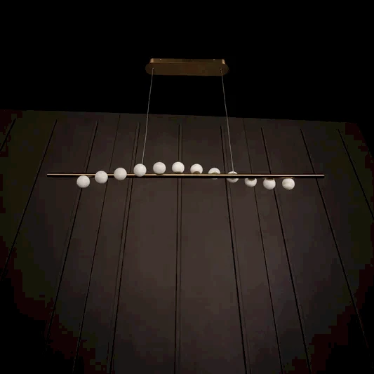 Gine Mermer Toplu Eskitme Yemek Masası Avize 120 cm