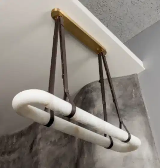 Teta Beyaz Mermer Eskitme Sarkıt Avize 25x120 cm