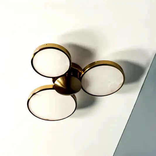 Rabat 3'lü Mermer Eskitme Plafonyer Avize