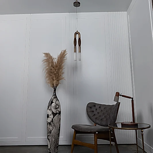 Pony At Saçı Koyu Eskitme Mermer Sarkıt Küçük Avize