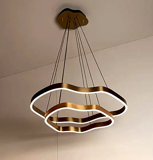 Marsis 2 Sıralı Paslanmaz Eskitme Salon LED Avize