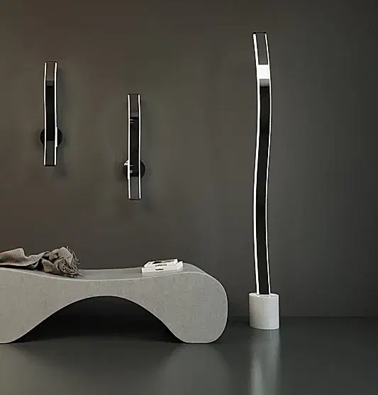 Oslo Platin Paslanmaz Beyaz Akrilik Lambader