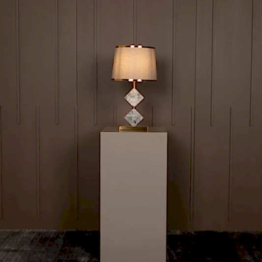 Ponzan Gri Mermer Eskitme Abajur