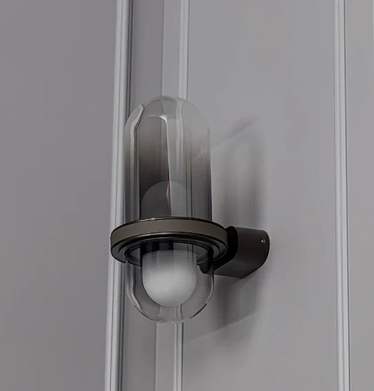 Kabil Tekli Füme Cam Gri Aplik 32 cm