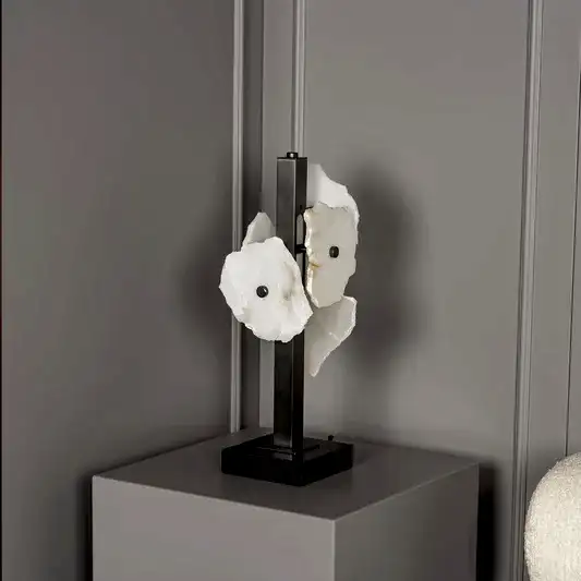 Anvers Mermer Platin Masa Lambası