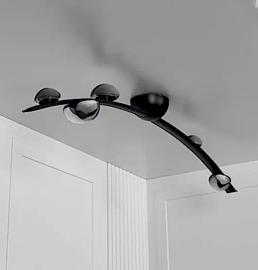 Kinşasa Siyah Deri Beş Füme Cam Plafonyer