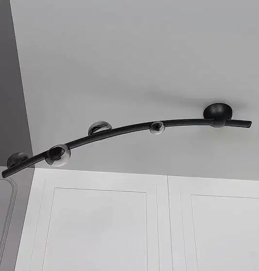 Kinşasa Siyah Deri Dört Füme Cam Plafonyer