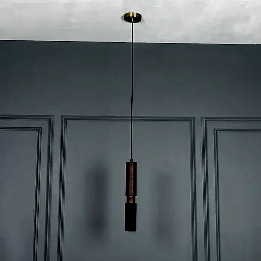 Kovak Tekli Siyah Beton GU10 Sarkıt Avize