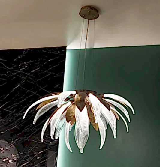 Lüksemburg 20'li Şeffaf Cam Gold Alüminyum Avize