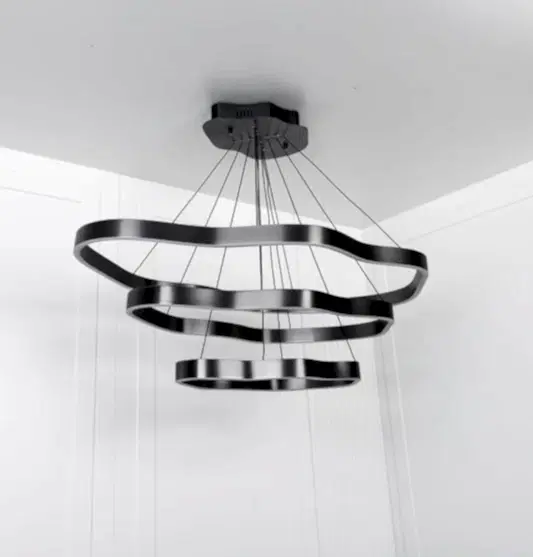 Marsis 3 Sıralı Paslanmaz Platin Salon LED Avize