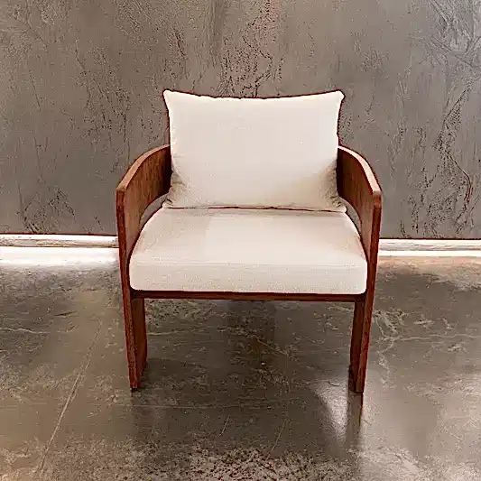 Tapıo Wenge Ahşap Beyaz Bukle Kumaş Berjer