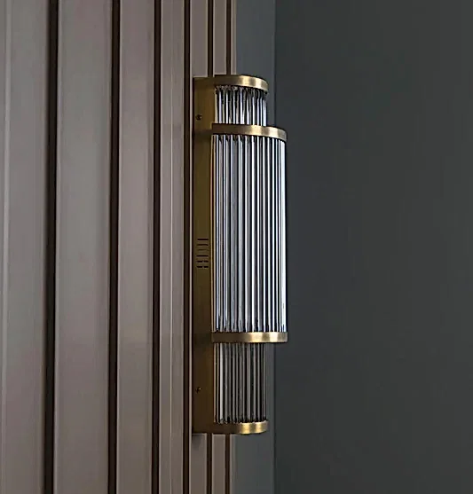 Nablus Şeffaf Cam Çubuklu Eskitme Aplik