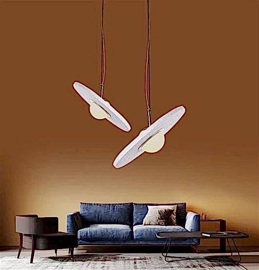 Şalık Eskitme Beyaz Beton LED Sarkıt 25 cm