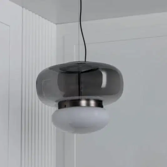 Salvador Füme & Beyaz Cam Eskitme Sarkıt 27 cm