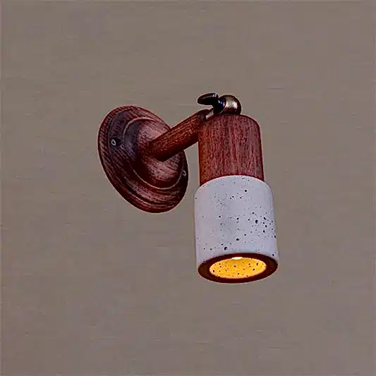 Tochi Mini Ahşap Beton G9 Hareketli Aplik