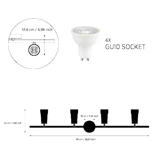 Victoria Dörtlü Ahşap Siyah Aplik