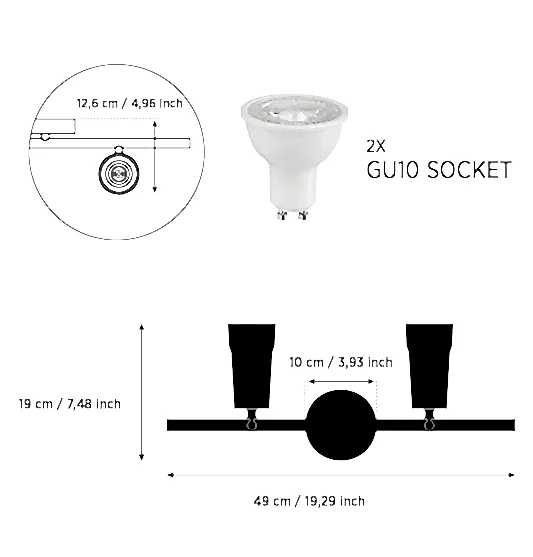 Victoria İkili Ahşap Beyaz Aplik