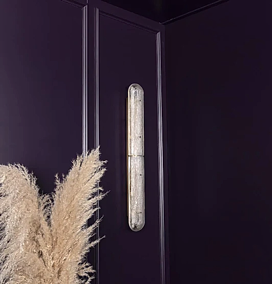 Zambiya Beyaz Buzlu Cam Eskitme Aplik 80 cm