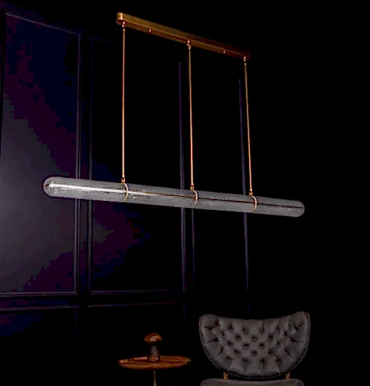 Zambiya Beyaz Buzlu Cam Eskitme Yatay Sarkıt 163 cm